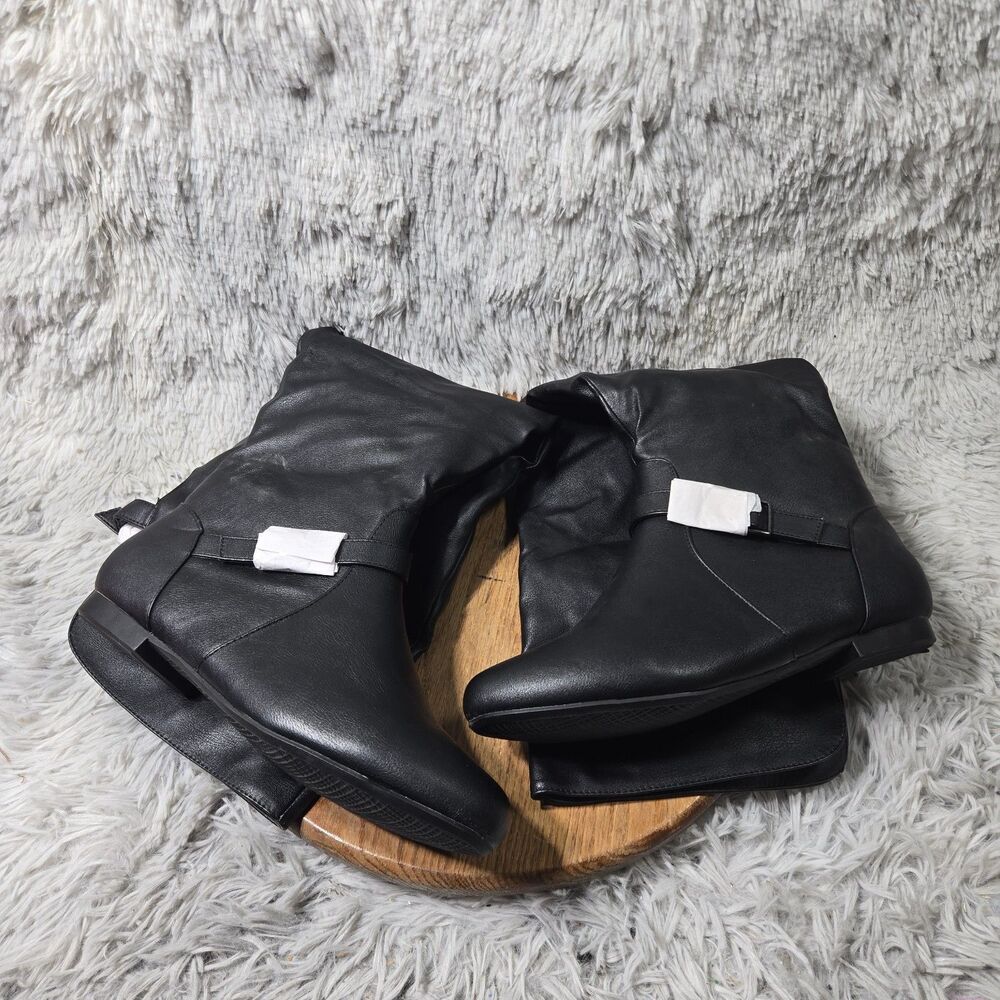 Women Unbranded Black Faux Leather Over The Knee Fashion Boot Zip Up Side Sz 11